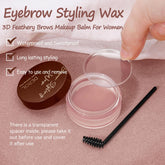 Eyebrow Styling Wax, Eyebrow Soap Waterproof Long Lasting Brow Freeze, Eye Brow Gel Clear For Holding Brows In Place, Smudge Proof Clear Eyebrow Styling Pomade, Natural 3D Feathery Brows Makeup Balm